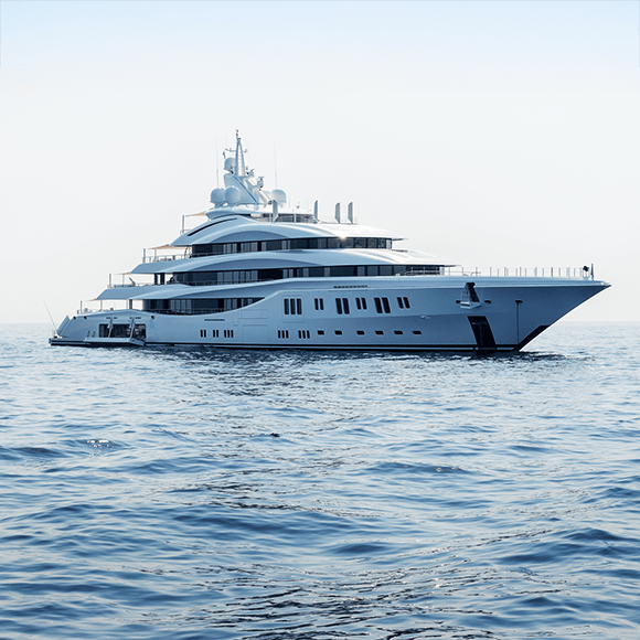 Luxury yacht at sea