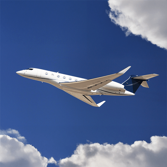 Business aircraft on an airport apron