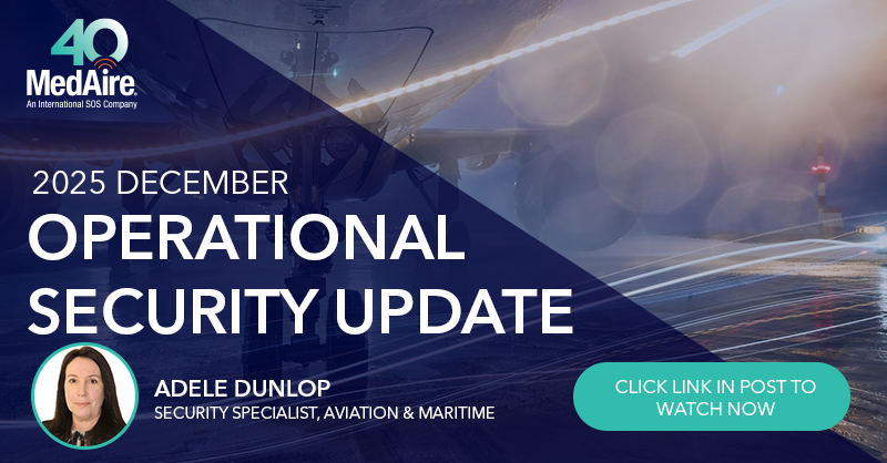 December 2025 aviation security update: Israel-Lebanon ceasefire violations, Russia-Ukraine drone disruptions, and Eastern European airspace threats.