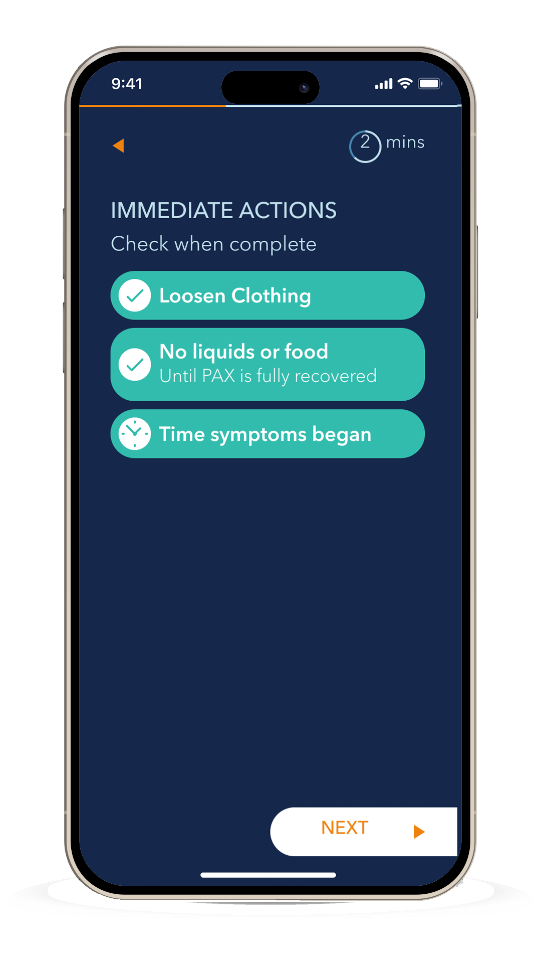 Immediate Actions Interface